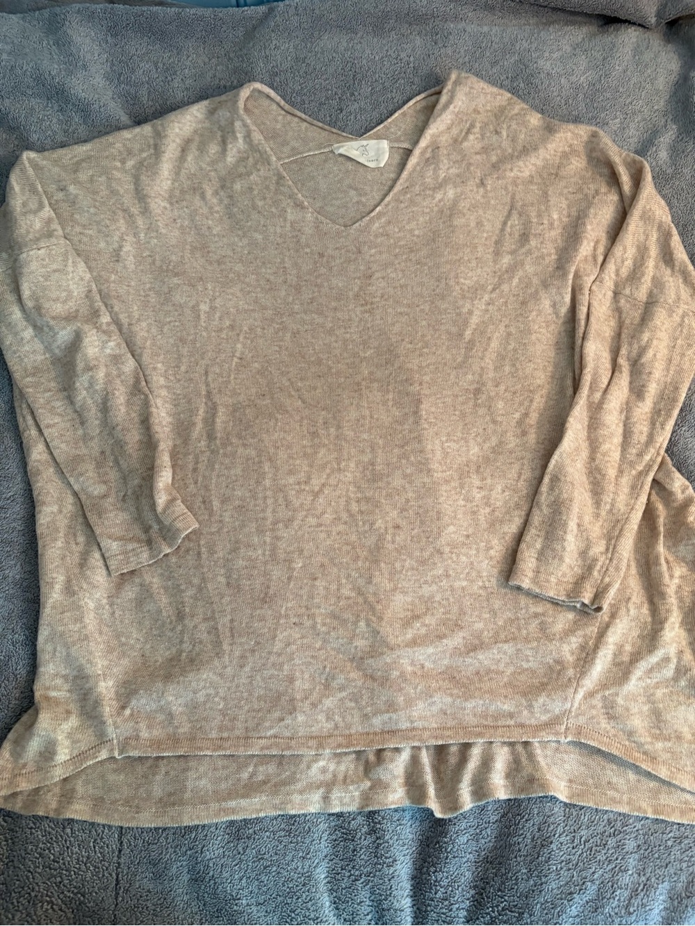 Hyped Unicorn Oversized Sweater Tunic Sweater M/L 5% Wool Pale Brown/Tan